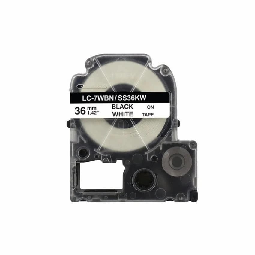 LK-7WBN Epson 36mm Black On White Compatible Label Tape