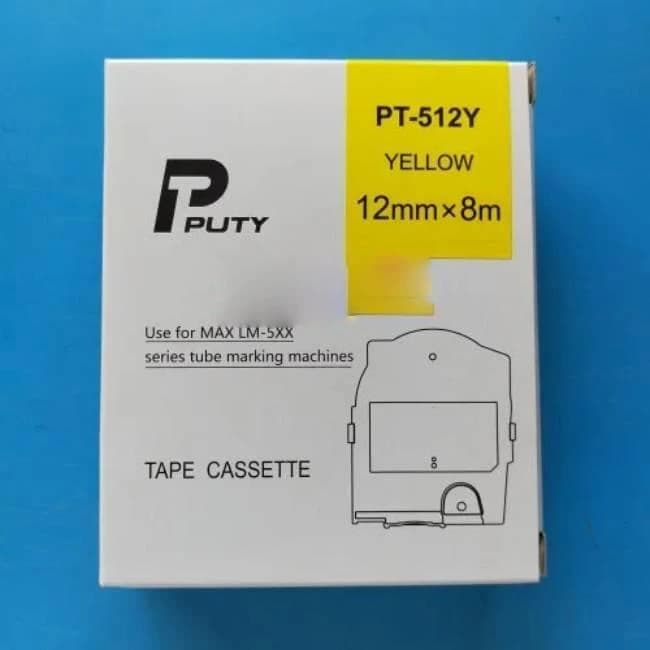 LM TP512Y Compatible Max Letatwin Label Tape Cassette 12MM x 16 mtr