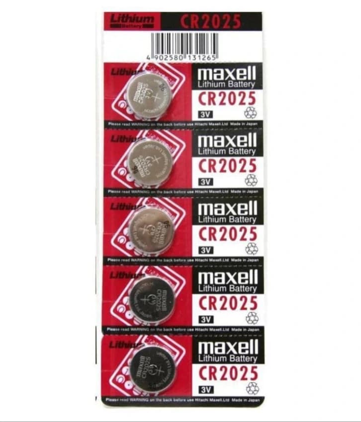 Maxell 2025 3v lithium battery (5 batteries) (free delivery)