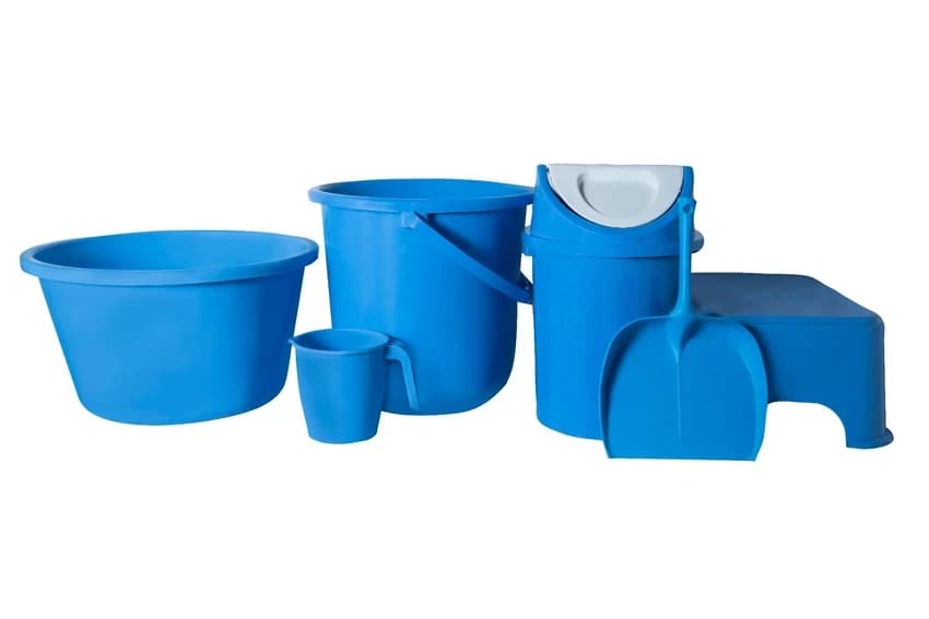 Blue Plastic Bathroom Set, For Home, Size: 20 Ltr