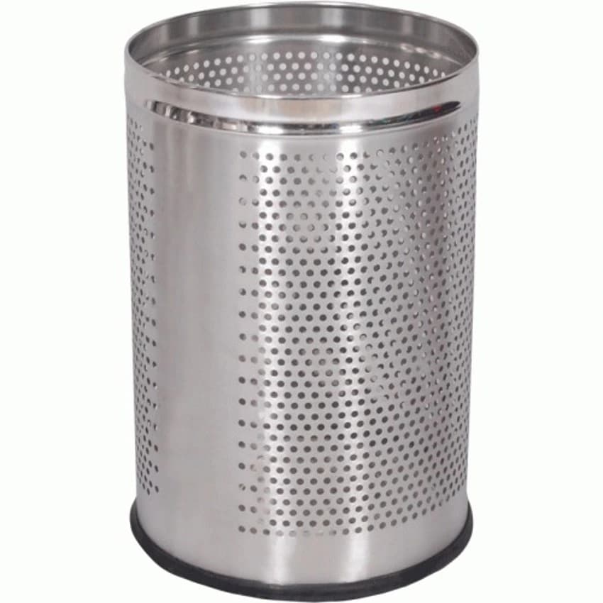 Stainless Steel Silver SS Perforated Dustbin, Material Grade: SS302, Size: 10 X 14 Inch (d X H)