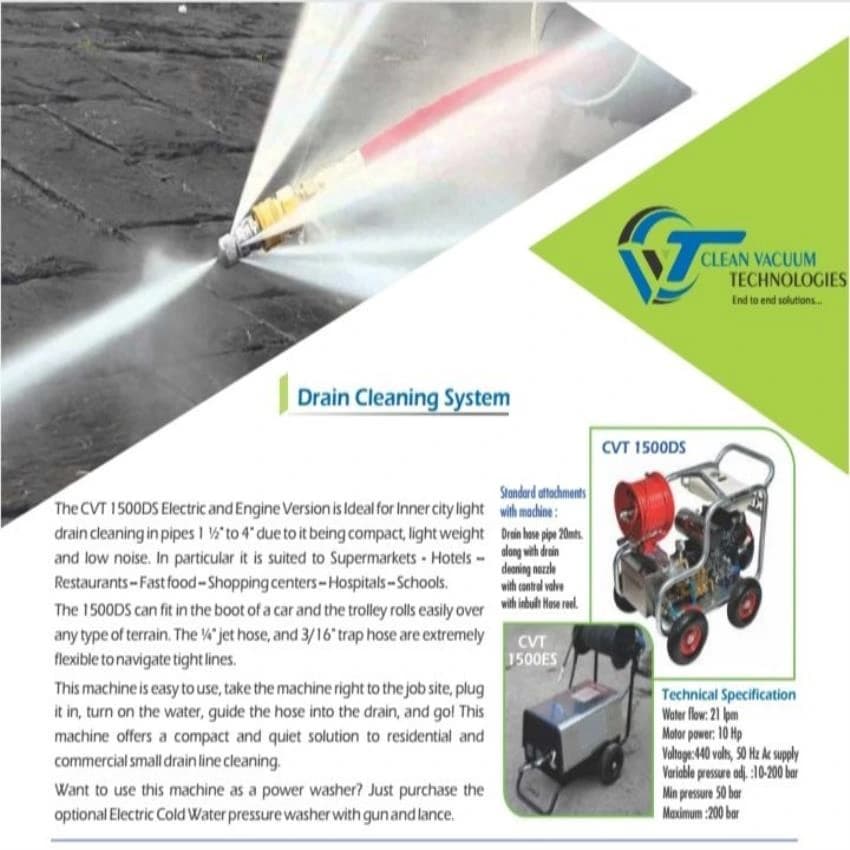 150 -200 CVT Drain Cleaning Machine