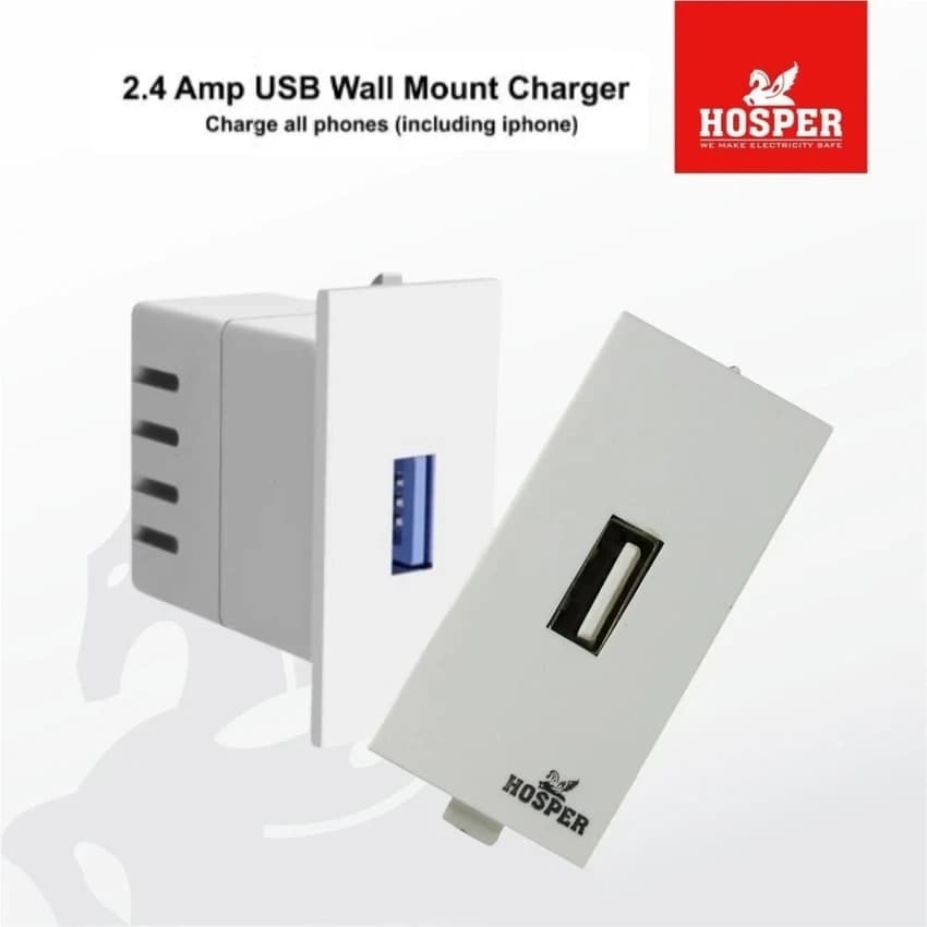 USB Socket 1M - 2 Amp Charger