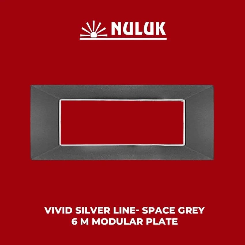 Space Grey Vivid Silver Line Modular Plate - 4, Module Size: 6 Module