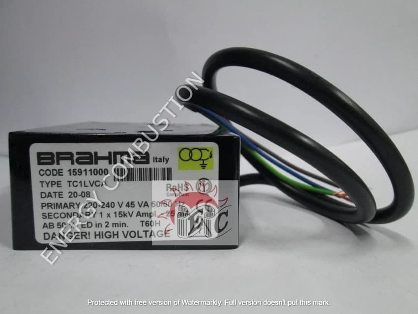 Brahma Ignition Transformer TC1SVCS for Gas (230V Input, 15kV Secondary)