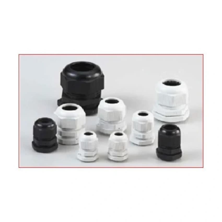 PVC White, Black PG Cable Gland, IP33