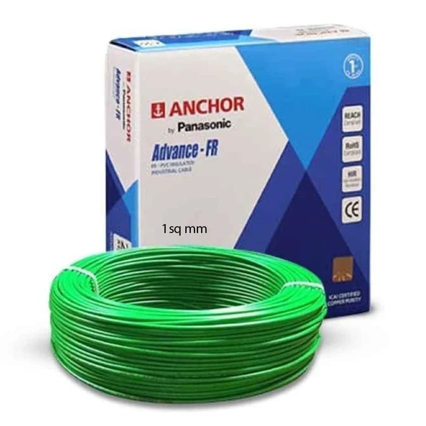 1 Sqmm Green Anchor House Wire