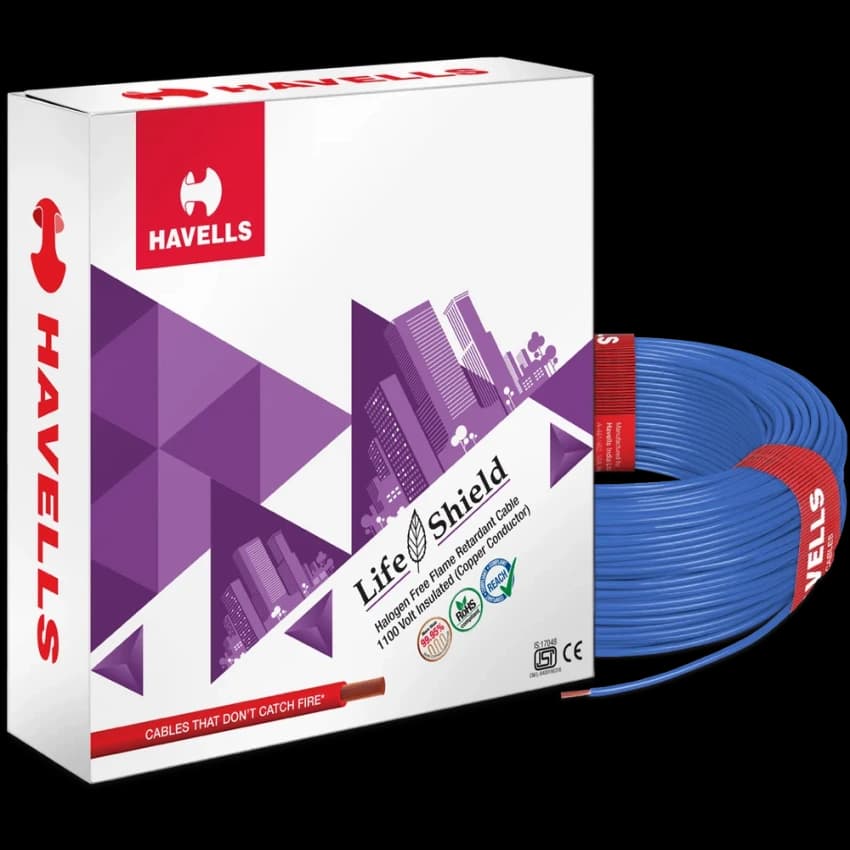 6 Sq. mm Havells Life Shield HFFR Cables Cash On Delivery Order Available (Free Delivery)