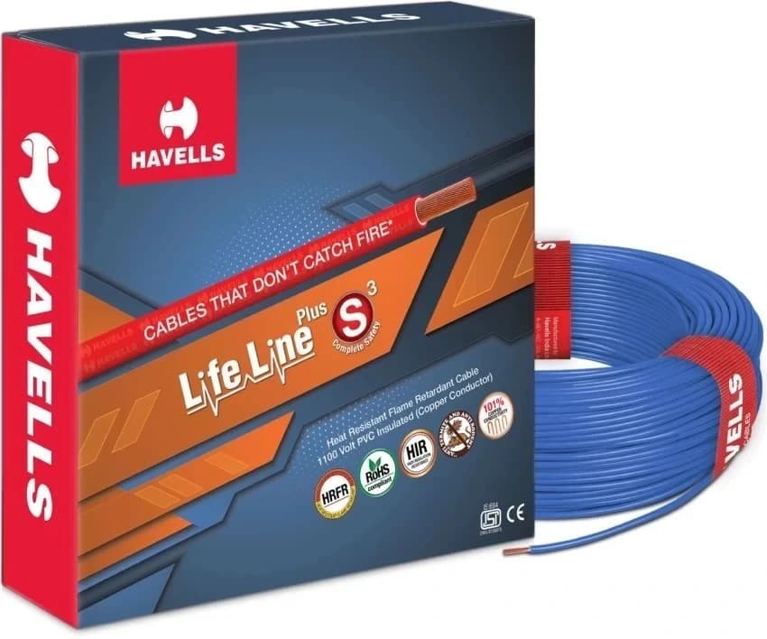 Lifeline Plus S3 2.5 sqmm ,Multistrand,HRFR, 90m,Blue