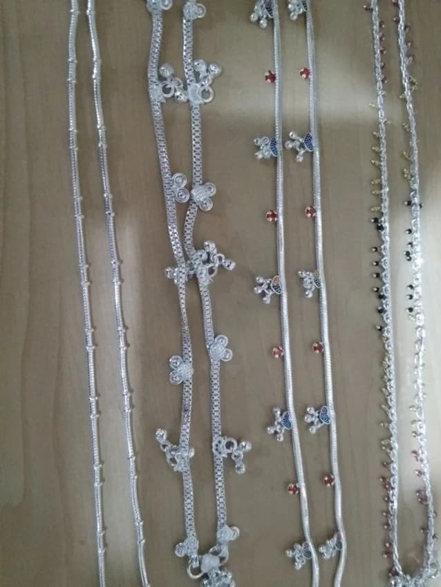 Round Wedding Designer Silver Payal, 110 Gm