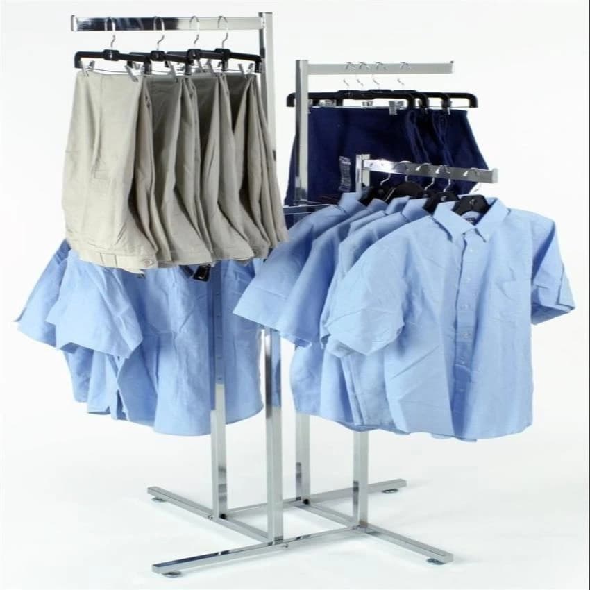 Silver FOUR WAY SS CLOTH DISPLAY STAND, For Supermarket, Size: 4 And 5 Feet