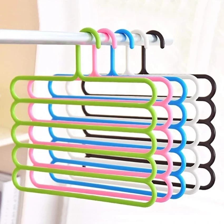 Multi Layer Pants Clothes Hanger 33l x 1b x 32h cm (Assorted Colour) (10)