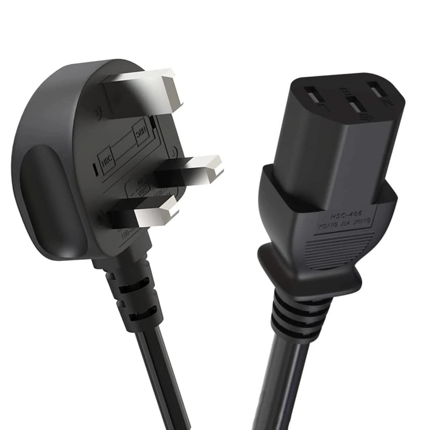 FEDUS 3M UK Power Cable for Desktop PC with Fuse , 3 Pin IEC C13 Plug Power Supply Cable