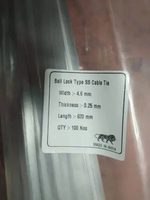 100MM 4.6MM Metal Cable Tie, Packaging Size: 100PCS