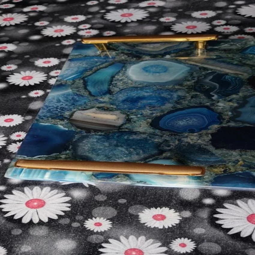 Blue agate Marble Serving Tray, Design: Antique