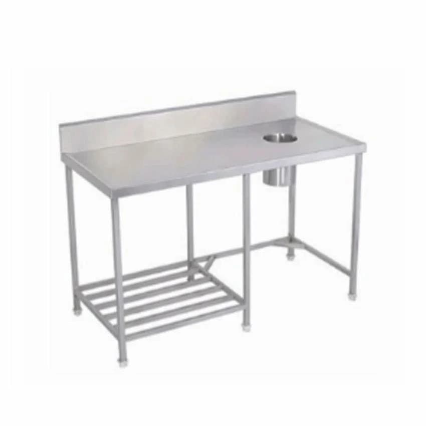Equipment Type: Gas Range Capacity: 100 Kg Dish Landing Table With Garbage Chute, For Restaurant