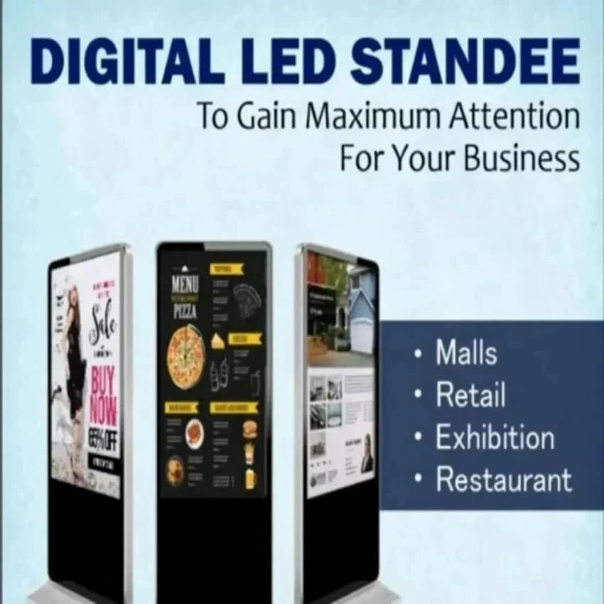 Window kiosk Standee, Resolution: 3840*2160mm, Dimension: 733*438*80mm