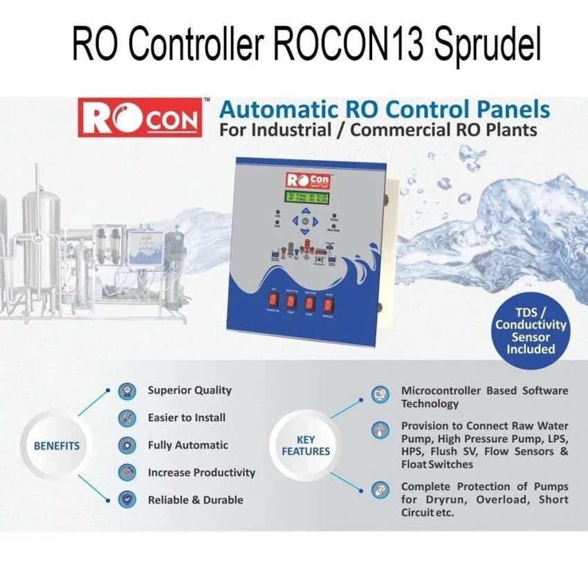 500 LPH 3.5 kW Sprudel ROCON13 RO Control Panel, FRP