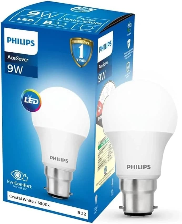 Ceramic Round 9 W LED Bulb, Base Type: E40