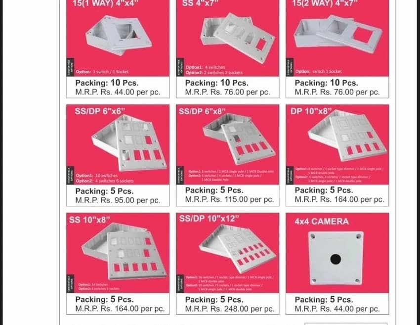 PRESTO 2M PVC Gang Box, White, Plastic