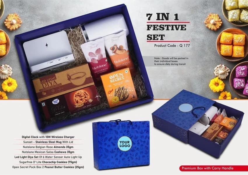 Festive Set of 6: Cola SS Bottle 1L, Digital Clock with Backlight, OM Metal Tealight holder,