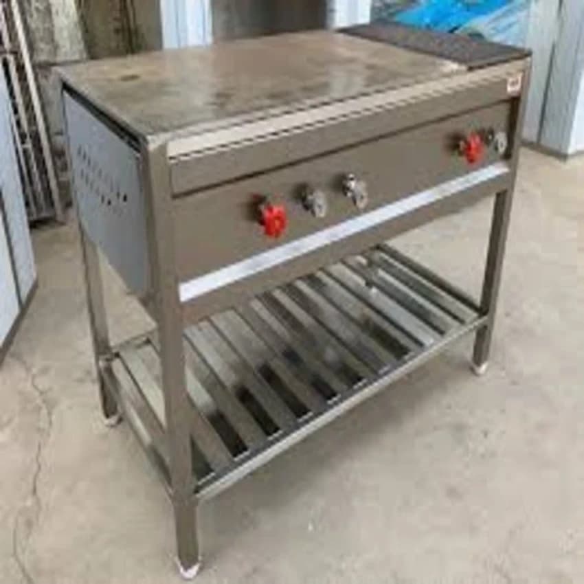 Stainless Steel DOSA BHATTI 3 BURNER, Size: 27*15*12 Inch