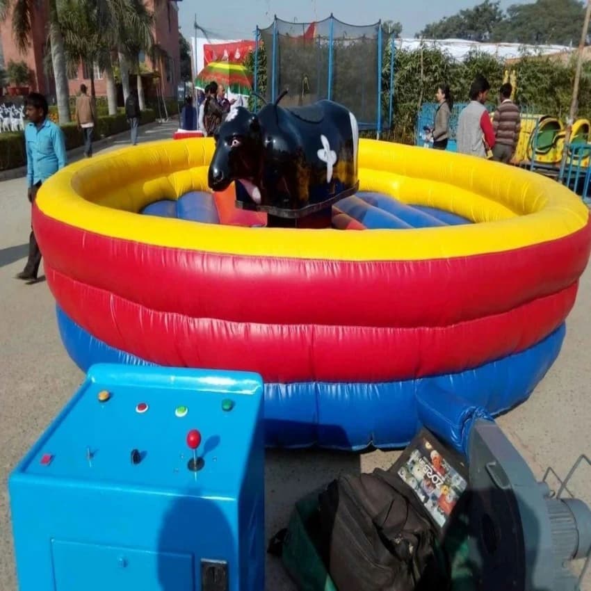 Mild Steel Round Inflatable Bull Rider, For Amusement Park, 100 Kgs