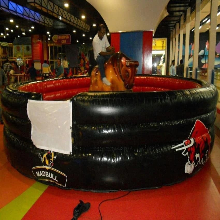 Black Round Inflatable Bull Rider, For Malls, Size: 12 Feet