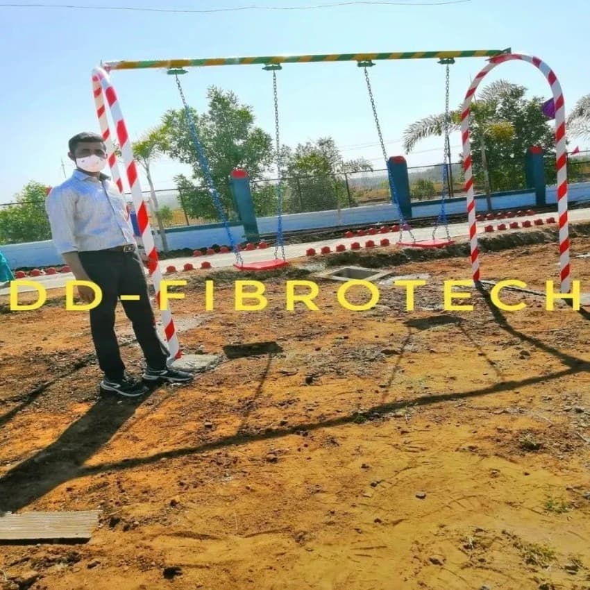 Mild Steel Outdoor DD Fibrotech 2 Seater Arch Swing, For Playground