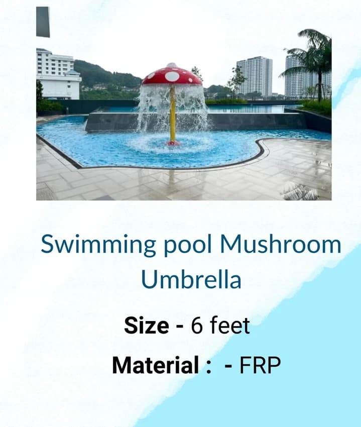Red FRP Swimming Pool Mushroom Umbrella