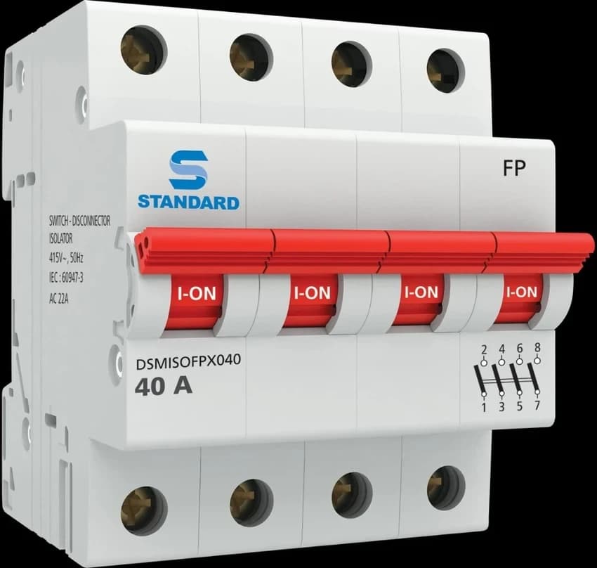 40 A Standard 4 Pole MCB Isolator