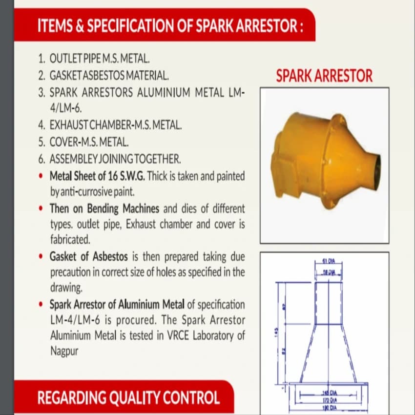Fire Suppression Systems Vehicle Spark Arrestor