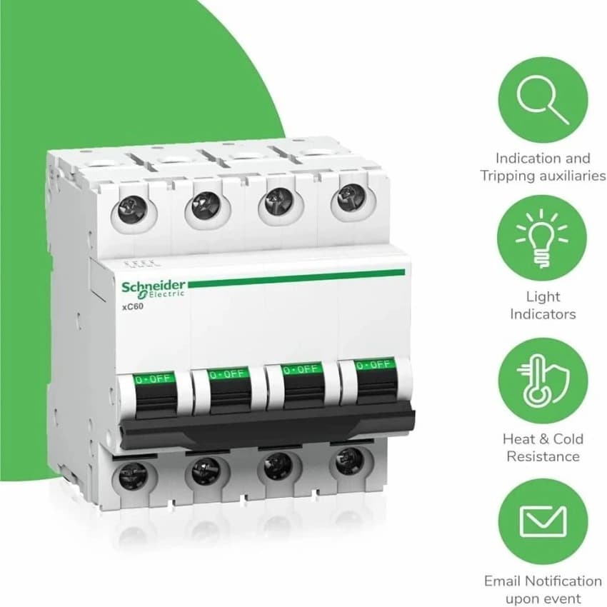 10A Schneider MCB, 4 Pole