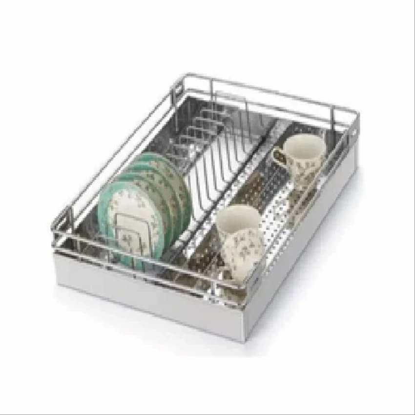 Stainless Steel Rectangular Perforated Cup And Saucer Basket