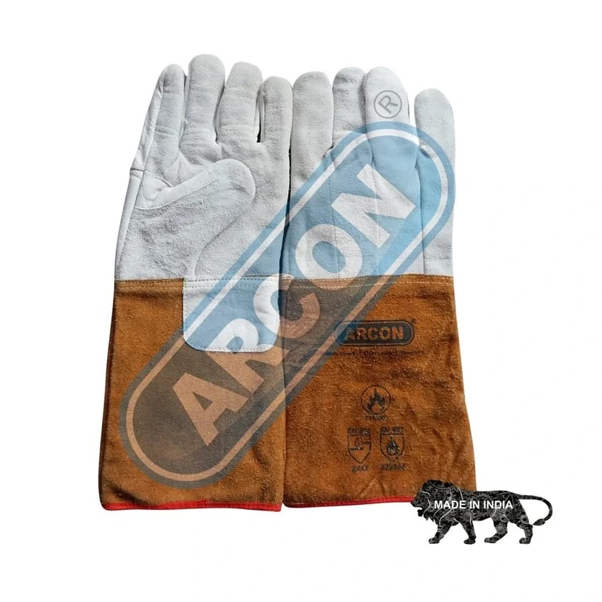 Unisex ARCON Leather MIG Welding Gloves 16"", 11-15 Inches, Finger Type: Full Fingered