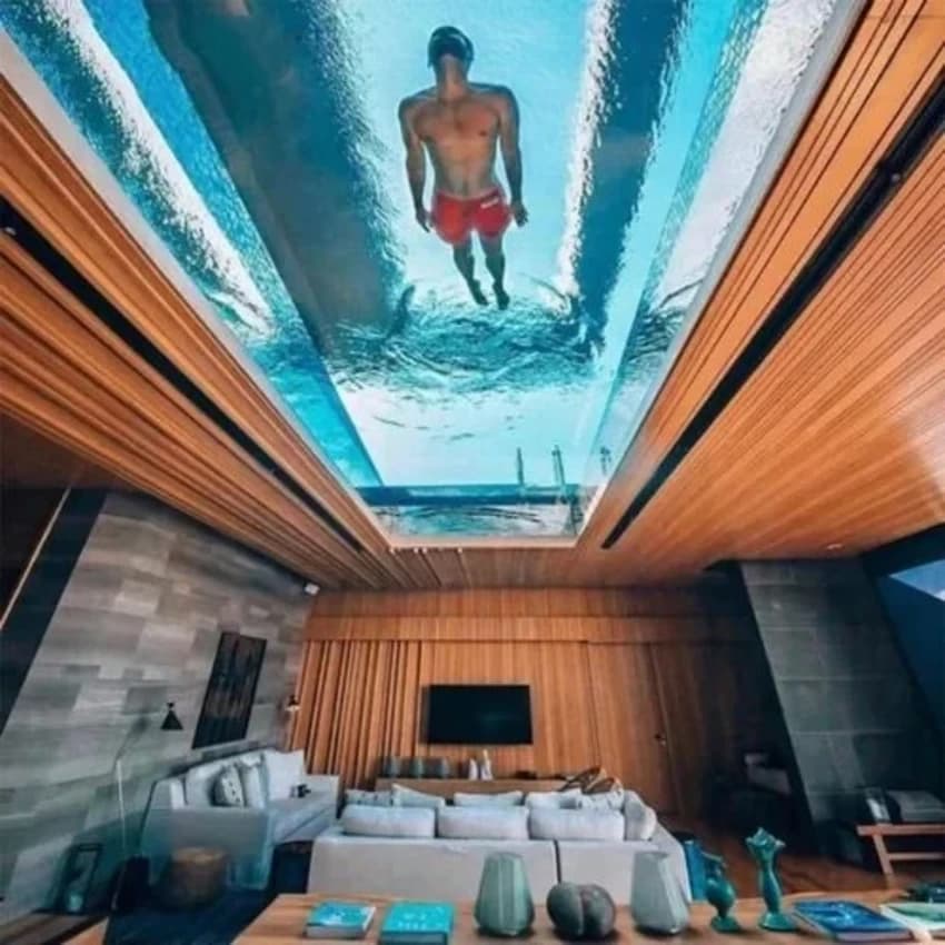 100 MM SOLID TRANSPARENT ACRYLIC GLASS SWIMMING POOL