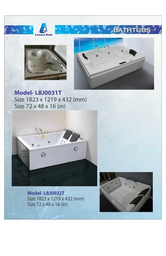 2 Seater Acrylic Massage Bathtub