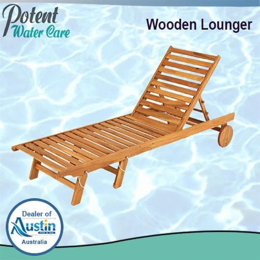 Austin Brown Wooden Lounger, For Pool Side, Size: Standard