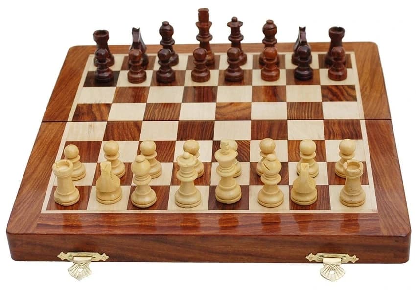 Brown Wooden Chess Game Board Set, 5""/7""/9""/12""