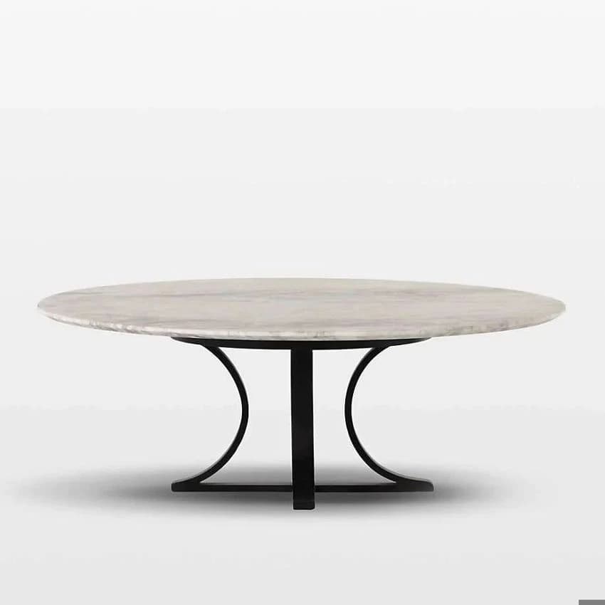 Black Unique Design White Marble Iron Center Table, For Home, Size: 42*42*16 Inches