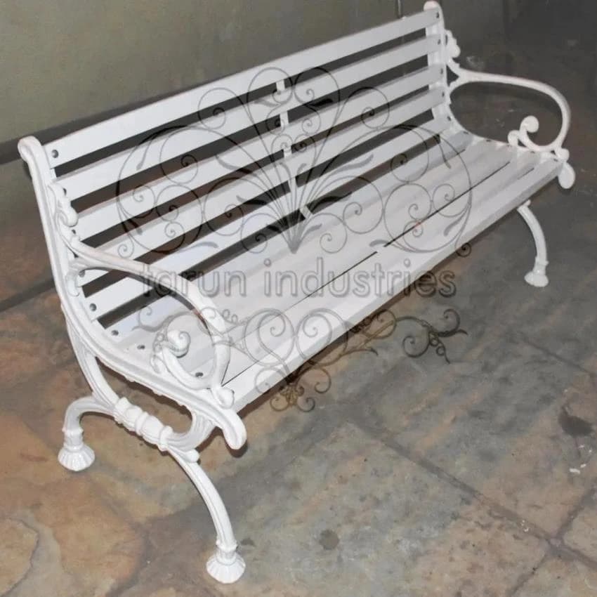 Cast Iron Garden Bench 07 with Arm Rest