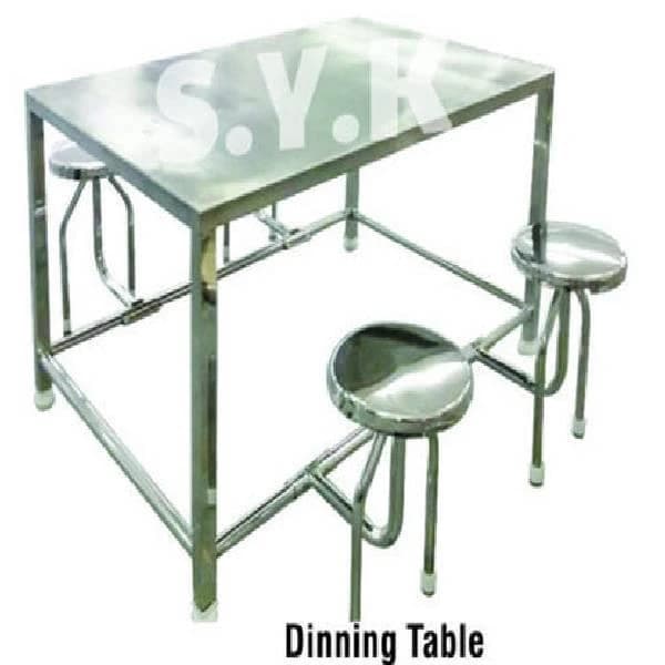 Silver Stainless Steel Dining Table
