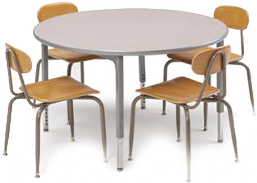 Various color Wooden VE - 075 Rounded Table With 4 Chairs, For Office
