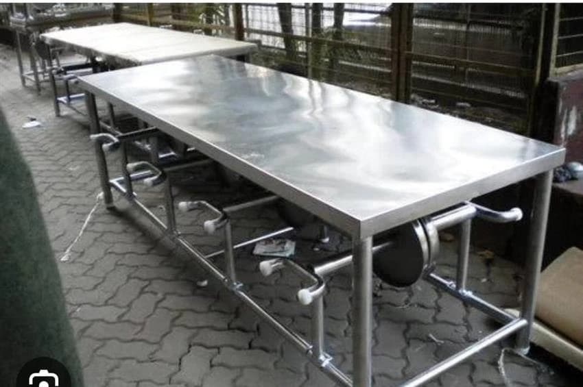 Rectangular 6 Seater Stainless Steel Canteen Table