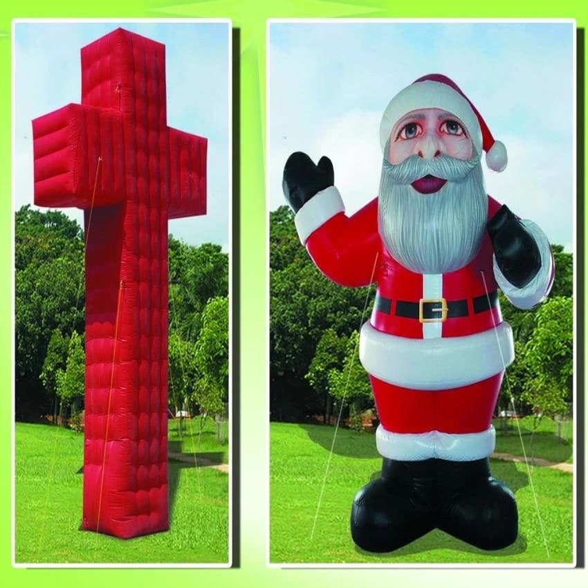 Red PVC Inflatable Santa Clause, Size: 10""