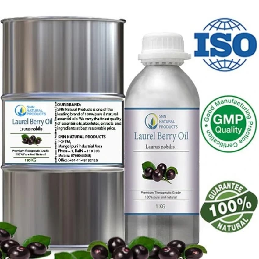 Steam Distillation Spicy And Warm Aroma Laurel Berry Oil, for Aromatherapy & Cosmetics