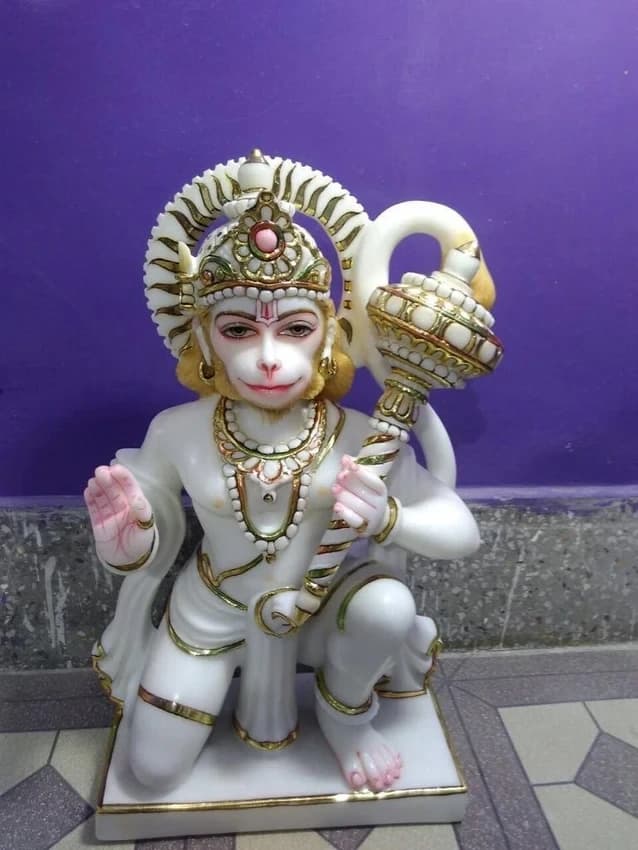 2 Feet Marble Lord Hanuman Statue, For Worship