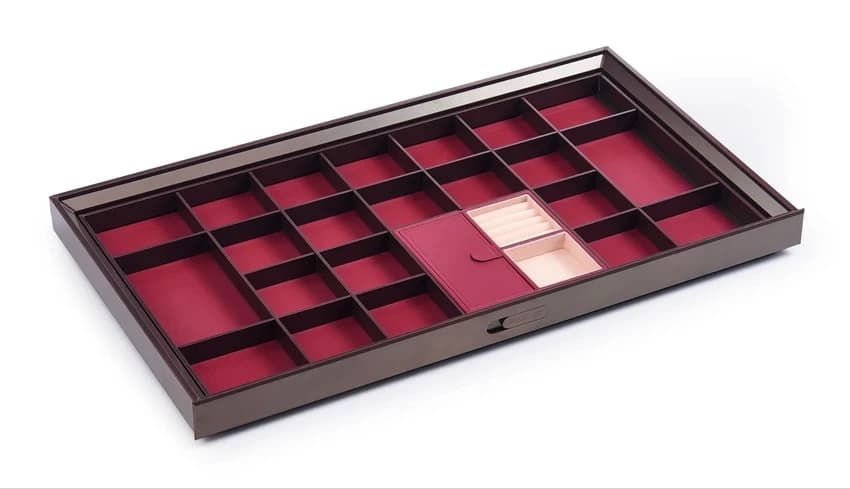 S-805 Leather Jewellery Box (Mocha + Red Brown) 600mm and 900mm