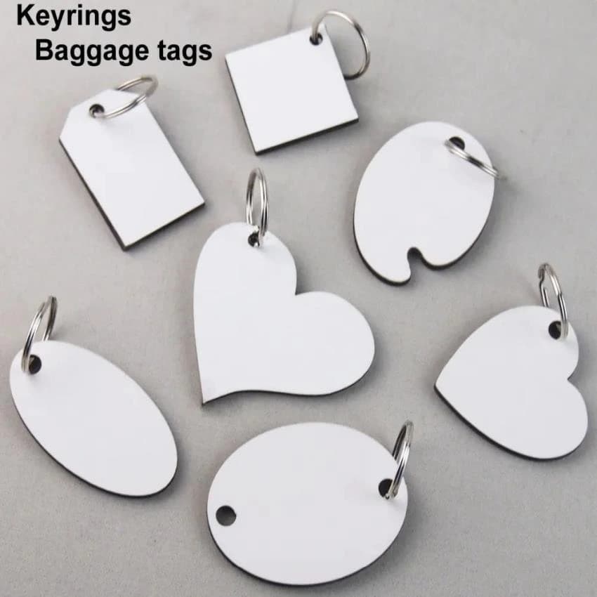 Glossy White,Silver Sublimation Key Chain