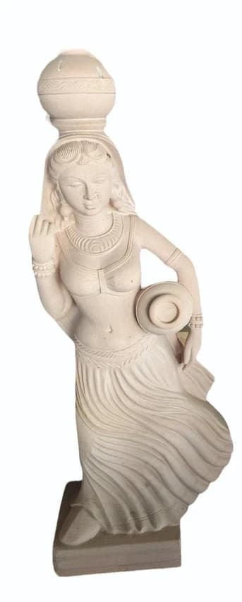 Off White Sandstone Women Sculpture